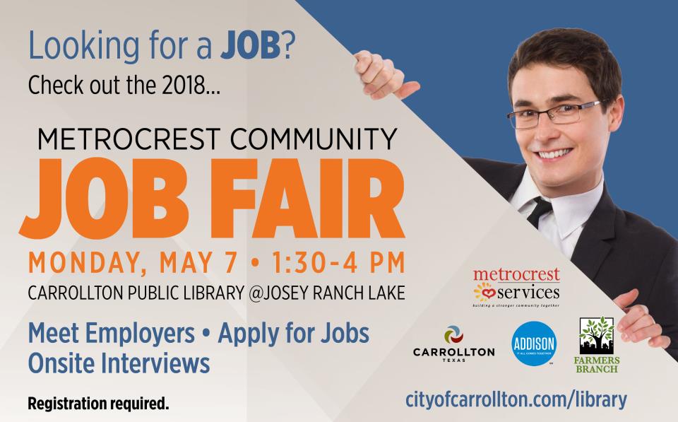 Metrocrest Community Job Fair Monday, May 7 1:30-4 pm