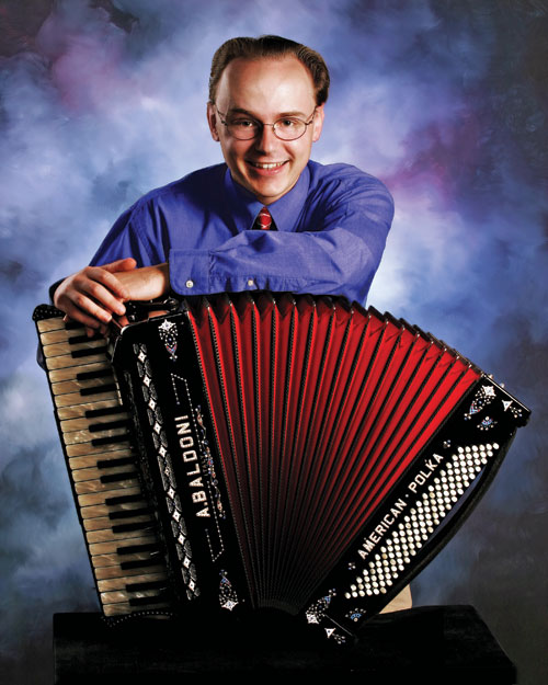 Mike Schneider and his accordion