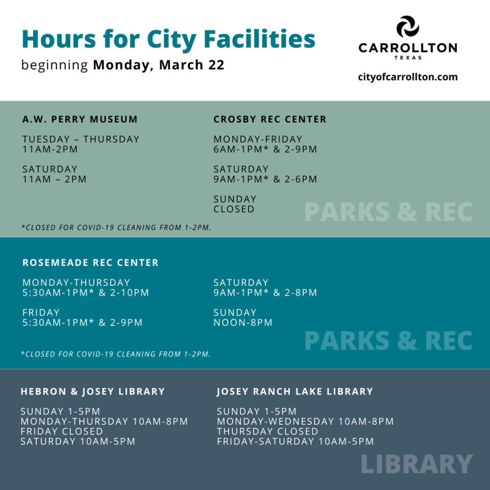 New Hours - Parks & Library