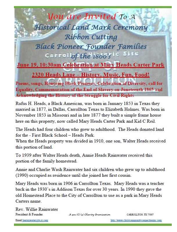 Black Pioneer Families Celebration 2021 Flyer