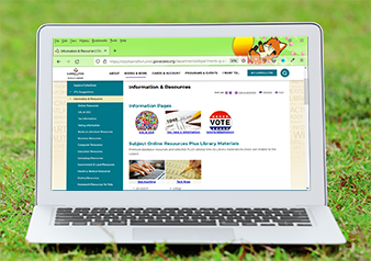 Information & Resources page on laptop screen