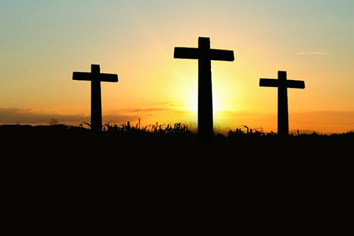 crosses on a hill