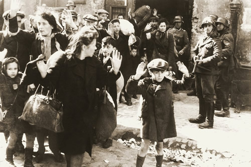 World War II soldiers gathering families