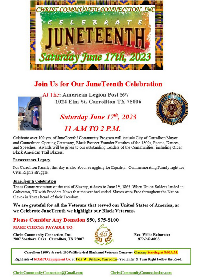 Juneteenth Celebration 2023 Flyer