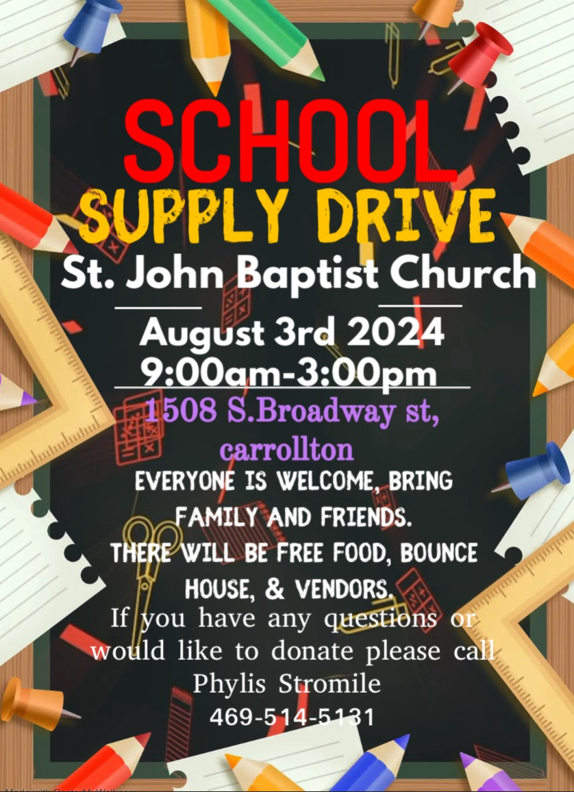 st. john baptist church - school supply drive 2024