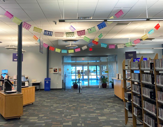 2023 papel picado display at H&J Library