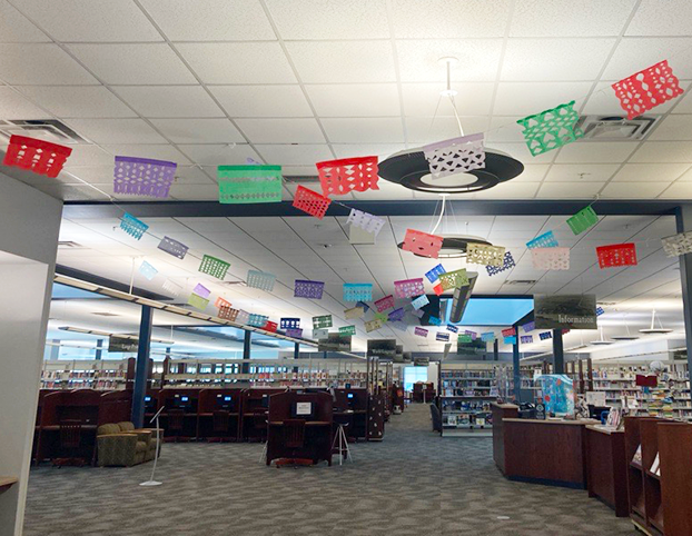 2023 papel picado display at JRL Library