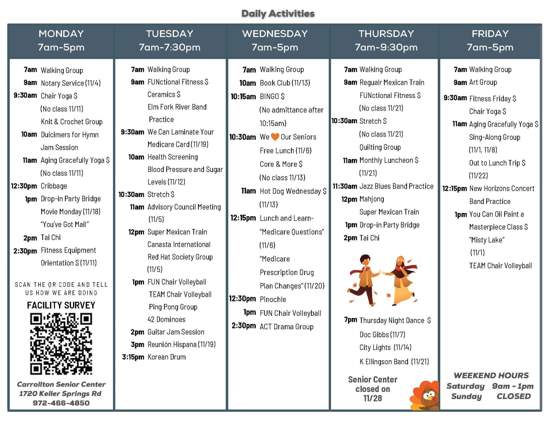 November SC Calendar 2024